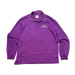 Vintage 90s Subway Sandwich Artist polo purple long sleeve Medium 20x25 retro